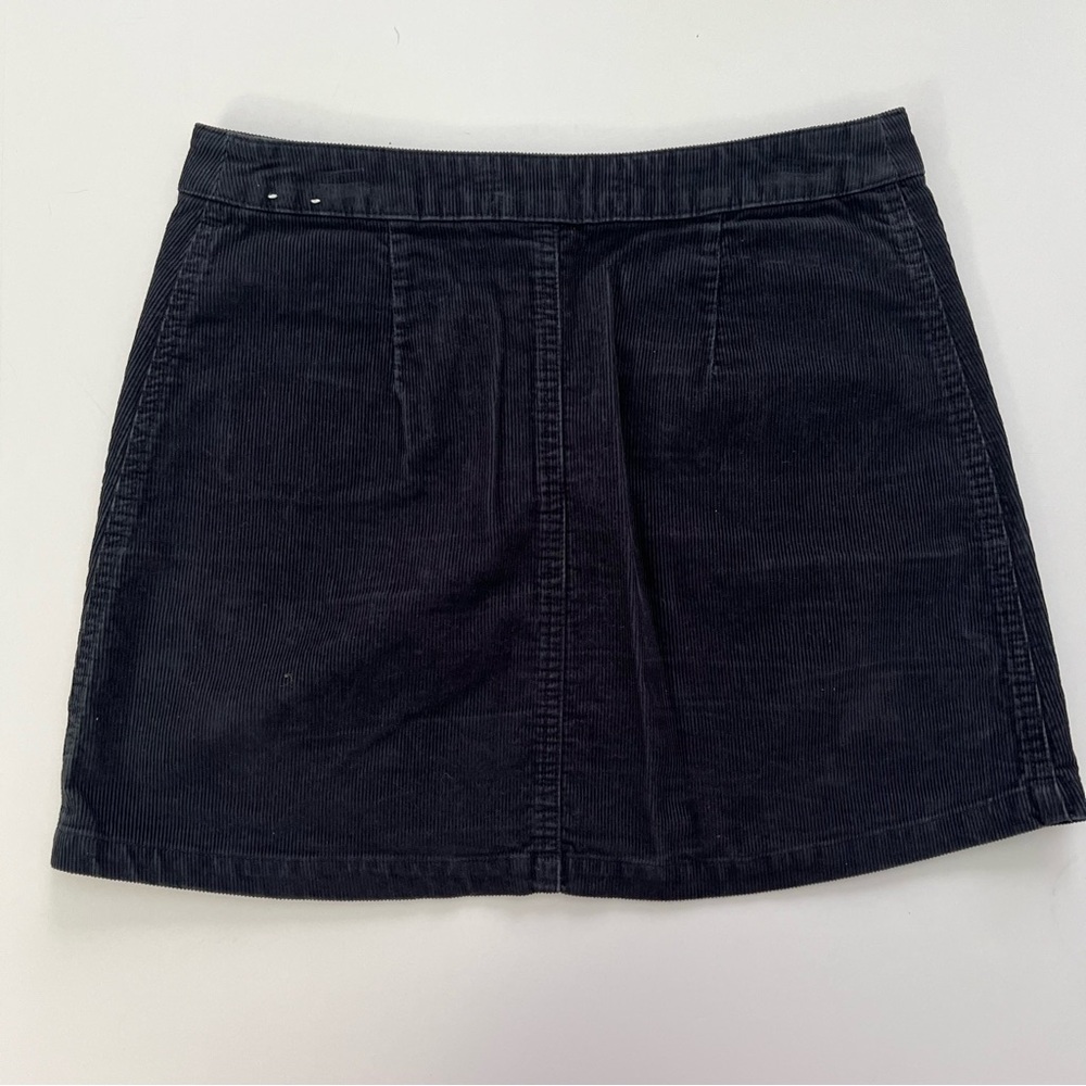 Abercrombie & Fitch Corduroy Mini Skirt Navy Blue Size 2 100% Cotton - Picture 5 of 9